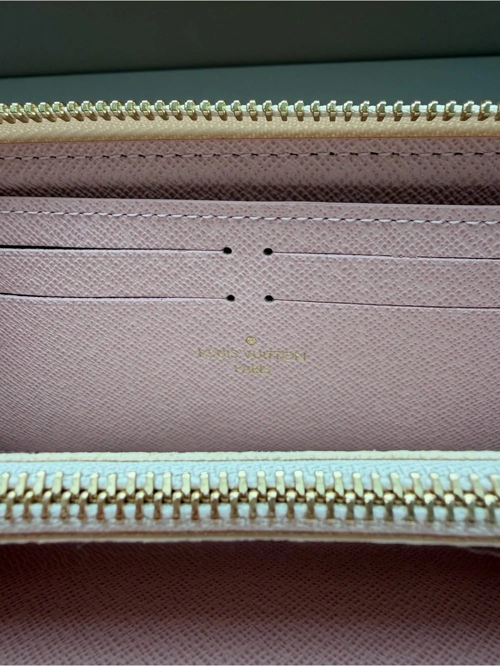 Louis Vuitton Damier Azur Clemence Wallet in White and Light Gray